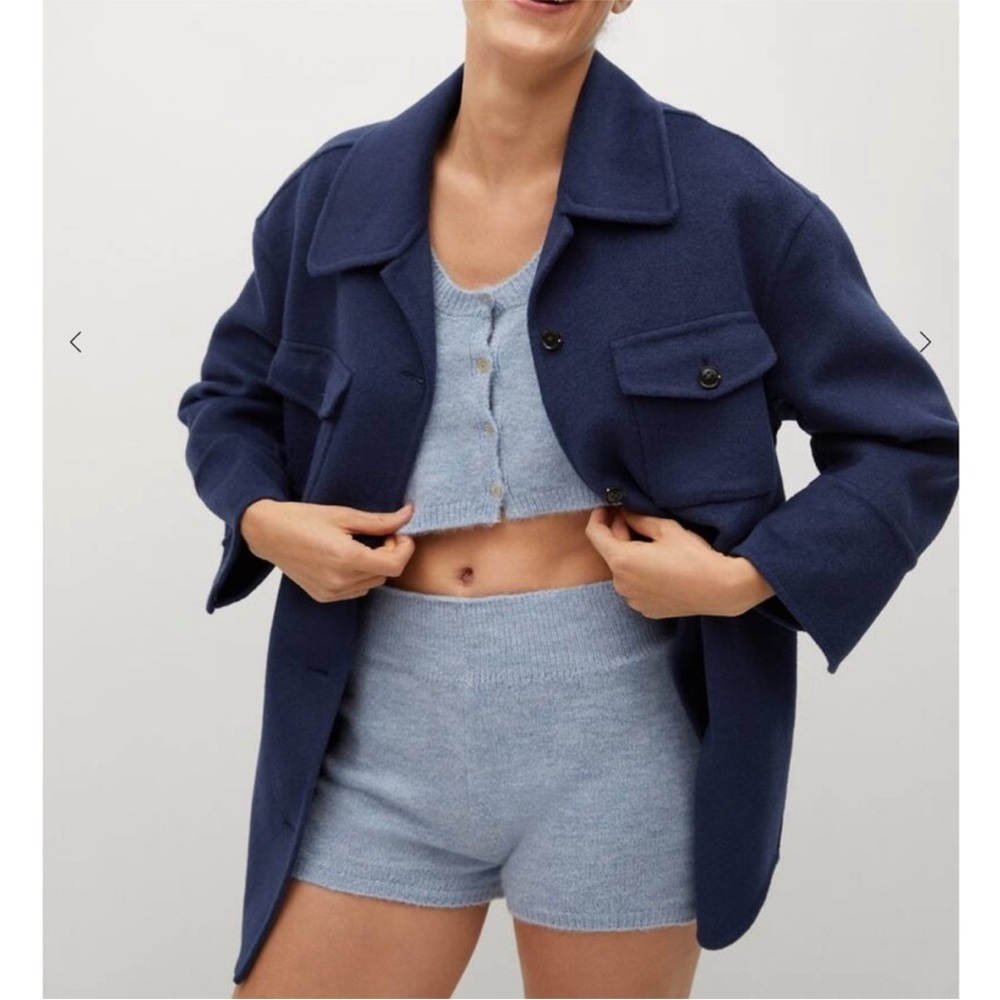 Mango Dark Blue Utility Jacket